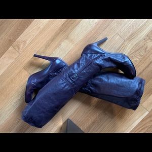 Sigerson Morrison knee high boots, dark purple 11.